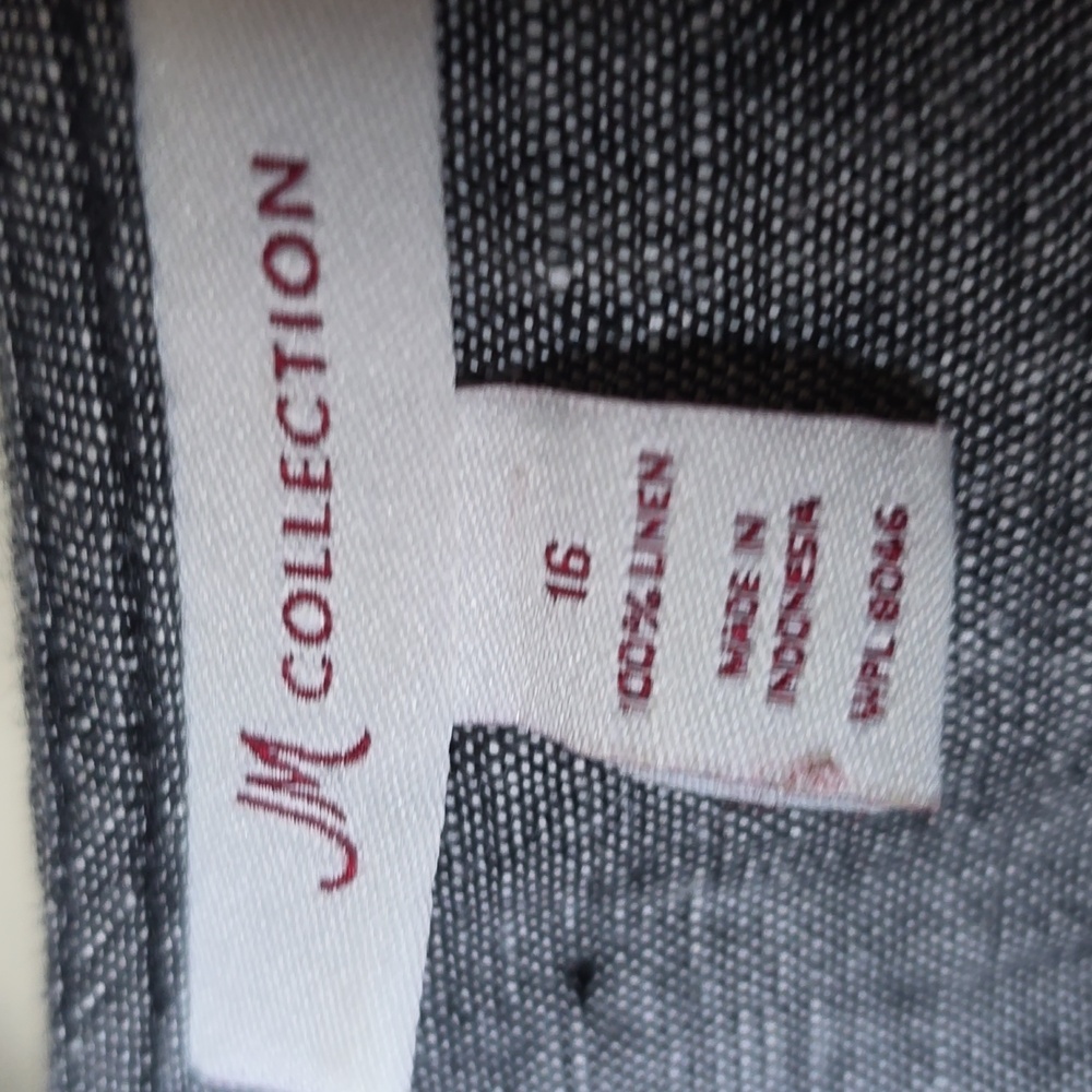 JM Collection Embroidered Linen Tunic Size 16 - Picture 9 of 9